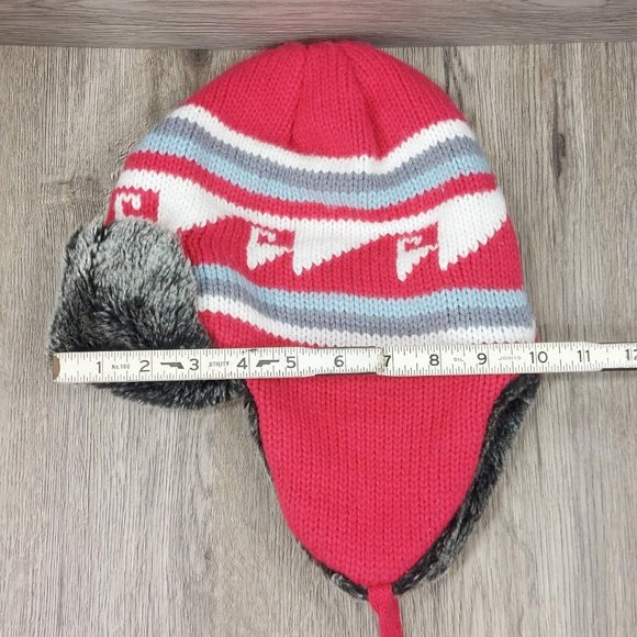 Earflaps Winter Hat Ear Cover Unisex Warm Fur Lining Beanie Aviator Cap Gray/Red - Picture 15 of 16
